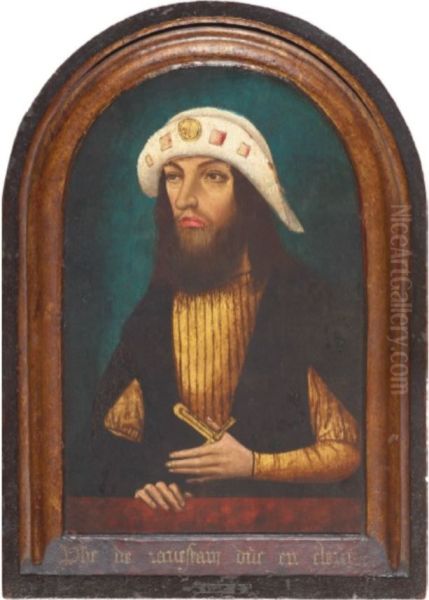 Portret van Filips van Kleef, heer van Ravenstein Oil Painting by Master Of The Legend Of Saint Catherine