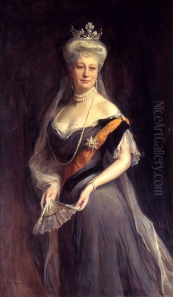 Portrait of Auguste Victoria of Schleswig-Holstein, Empress of Germany and Queen of Prussia Oil Painting by Philip de Laszlo