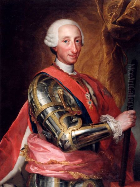 Portrait of Charles III. of Spain (1716-1788) Oil Painting by Anton Raphael Mengs