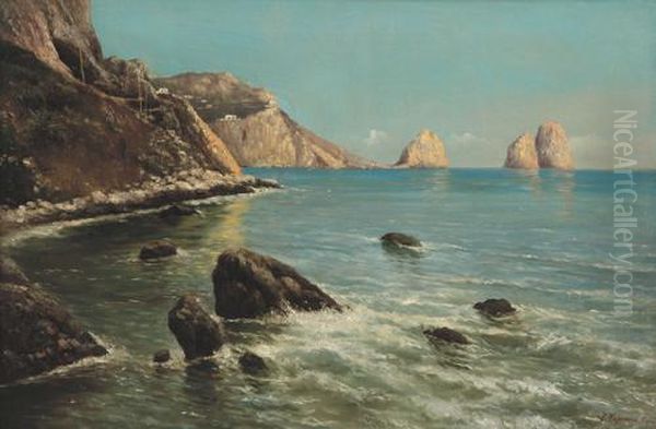 I Faraglioni Di Capri Oil Painting by Francesco Capuano