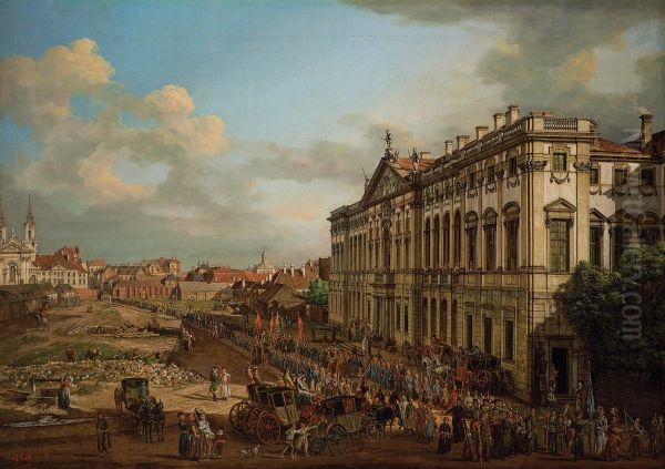 Krasinski Square with the Palace of the Republic. Oil Painting by Bernardo Bellotto