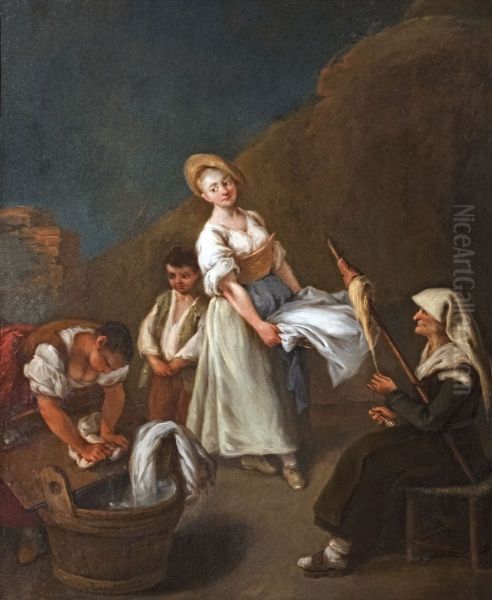 The laundresses Oil Painting by Pietro Longhi