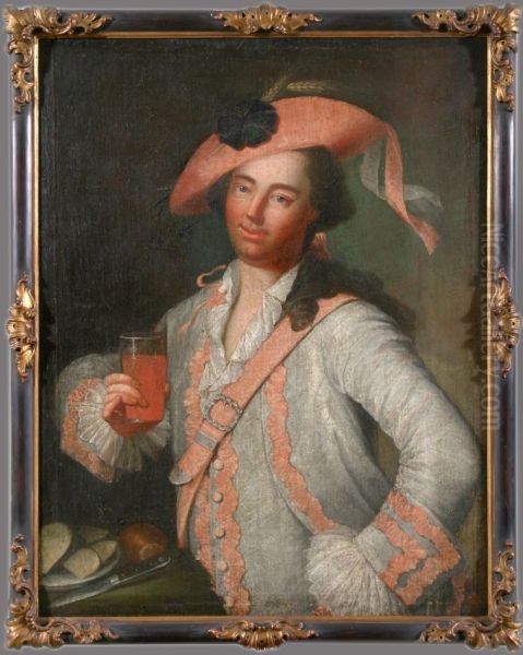 Der Markgraf von Brandenburg-Ansbach Carl Wilhelm Friedrich (1712-1757), genannt derWilde Markgraf, als Schafer oder Schnitter kostumiert. Oil Painting by Unidentified painter