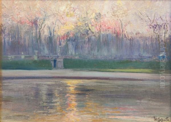 Bassin De Versailles Oil Painting by Ulisse Caputo