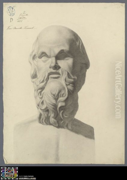 bust of Socrates Oil Painting by Lionnel Van Marcke