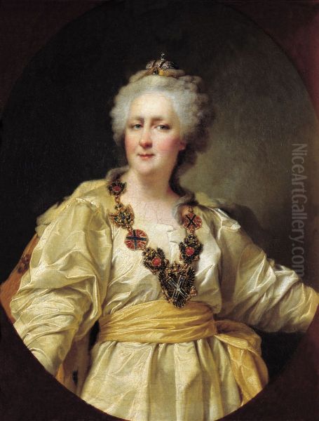 Portrait of Catherine II of Russia Oil Painting by Dmitry Levitzky