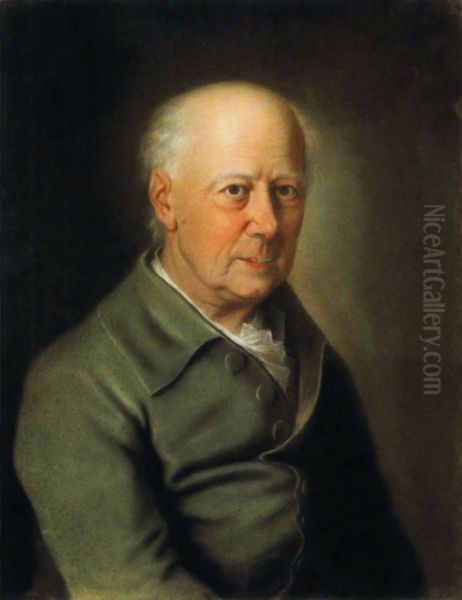 Portrait of Adam Friedrich Oeser Oil Painting by Nikolaus Lauer