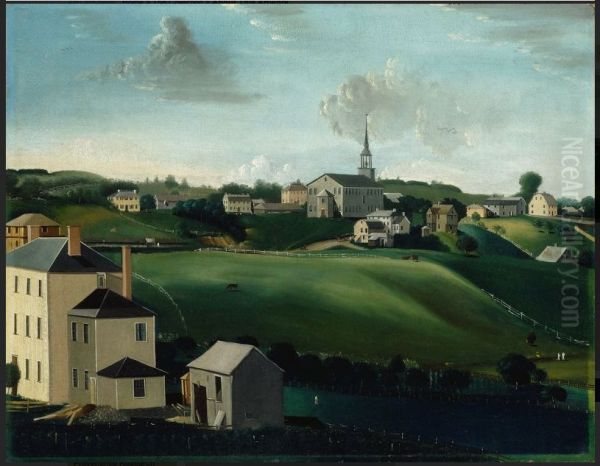 Meetinghouse Hill, Roxbury, Massachusetts, 1799. Oil Painting by John Ritto Penniman