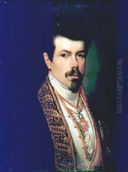 Autorretrato de Antonio Maria Esquivel Oil Painting by Antonio Maria Esquivel