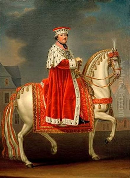 Equestrian portrait ofPrince Clemens Wenceslaus of Saxony(1739-1812) Oil Painting by Heinrich Foelix