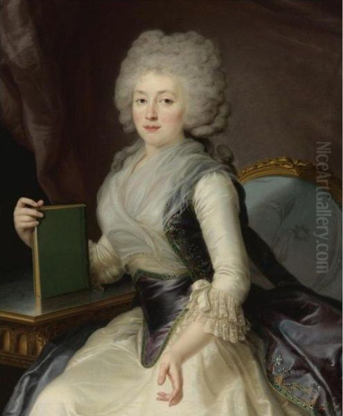 Portrait ofOlga Zherebtsova(1766-1849) Oil Painting by Jean-Louis Voille