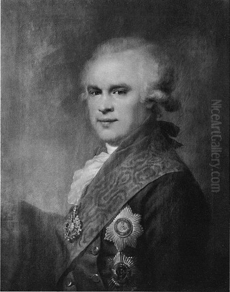 Portrait of Vasili Stepanovich Popov (1743-1822) Oil Painting by Johann Baptist von Lampi the Elder