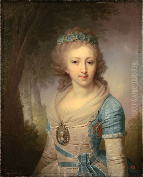 Grand Duchess Elena Pavlovna of Russia (1784-1803), later duchess of Mecklenburg-Schwerin Oil Painting by Vladimir Borovikovsky