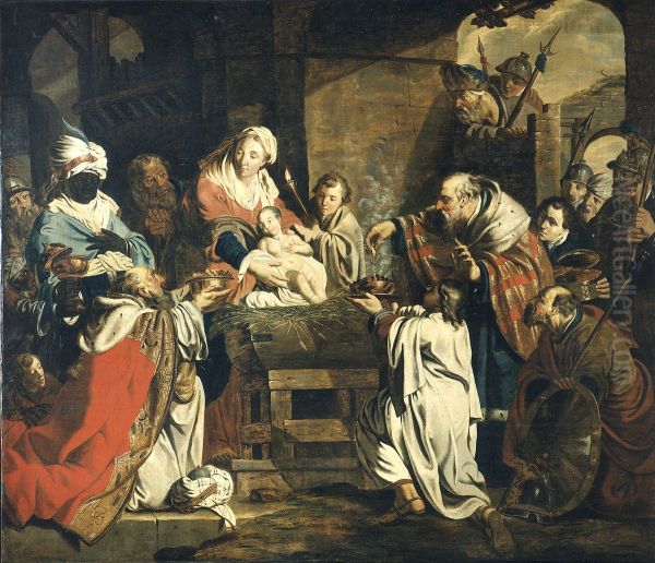 The adoration of the Magi Oil Painting by Pieter Jozef Verhaghen