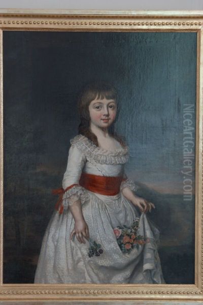 Portrait ofDuchess Charlotte Frederica of Mecklenburg-Schwerinas a child Oil Painting by Christoph Friedrich Reinhold Lisiewski