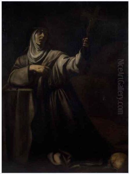 Santa Caterina Da Siena Oil Painting by Giovanni Battista Caracciolo