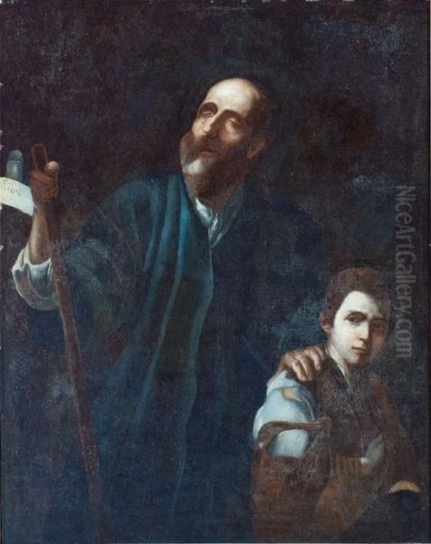 Omero Oil Painting by Giovanni Battista Caracciolo