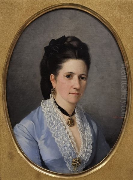 Portrait of Baroness Adelaide Leuhusen, nee Ahlberg Oil Painting by Albert Edelfelt