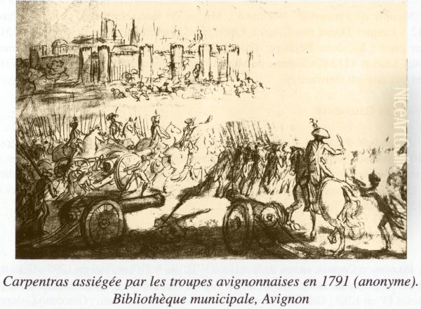 Siege de Carpentras (1791) Oil Painting by unknown