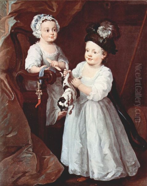 Portrat der Lady Mary Grey und des Lord George Grey Oil Painting by William Hogarth