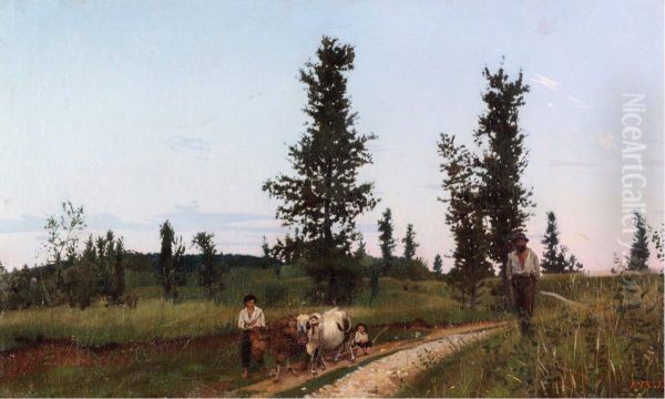 Towards evening near Polcenigo, Friuli Oil Painting by Luigi Nono