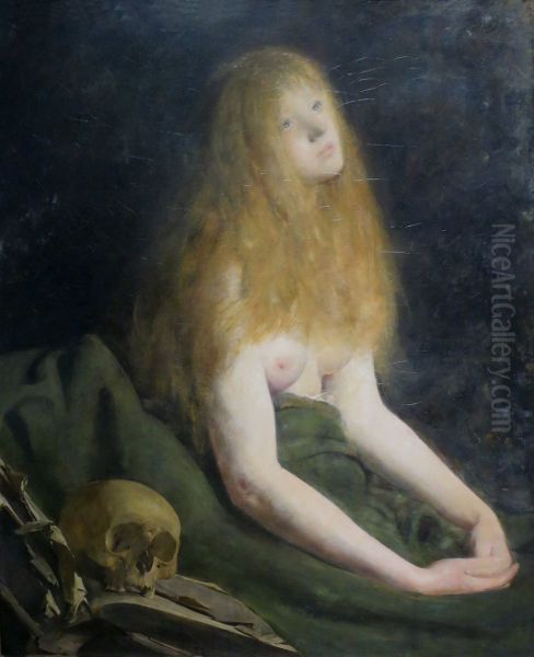 The penitent Magdalene Oil Painting by Hans Heyerdahl