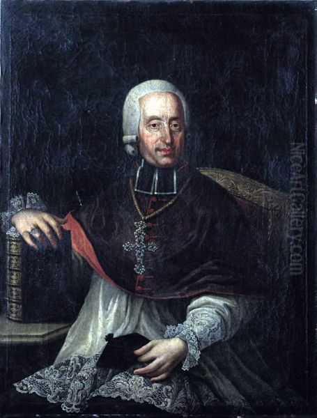 Bishop Mathias Franz Count of Chorinsky Baron of Ledske, first bishop of Brno, Czech Republic (1720-1786) Oil Painting by unknown