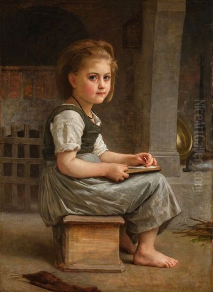 The little schoolgirl Oil Painting by William-Adolphe Bouguereau