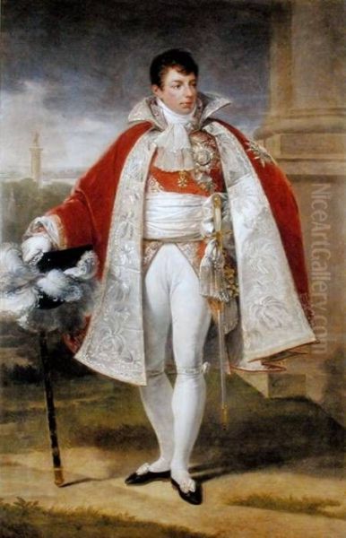 Portrait du marechal Duroc, duc de Frioul, Grand Marechal du Palais de S.M. l'Empereur Napoleon 1er. En costume pour la ceremonie du sacre. Oil Painting by Antoine-Jean Gros