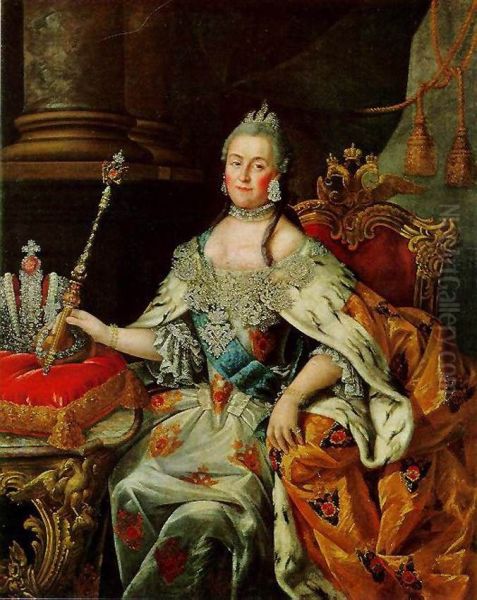 Portrait of Catherine II Oil Painting by Aleksey Antropov