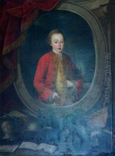 Portrait of Infante Jose, Prince of Beira (1761-1788) Oil Painting by Miguel Antonio do Amaral