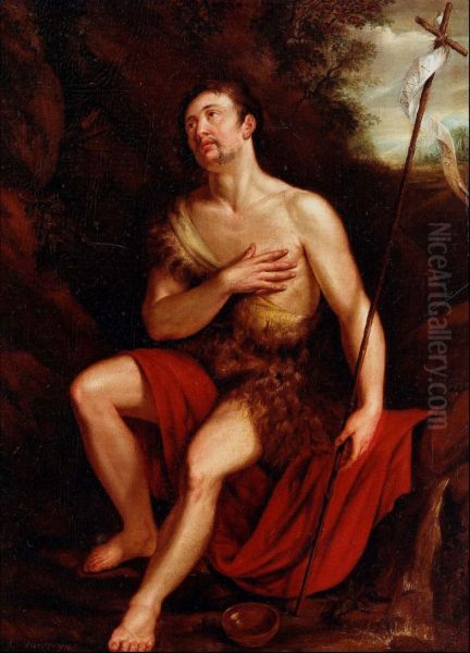 St. John the Baptist in the desert Oil Painting by Willem Jacob Herreyns