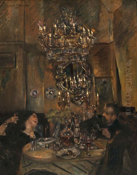 Under the chandelier Oil Painting by Lovis Corinth