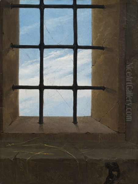 Blick aus einem Gefangnisfenster in den Himmel Oil Painting by Carl Gustav Carus