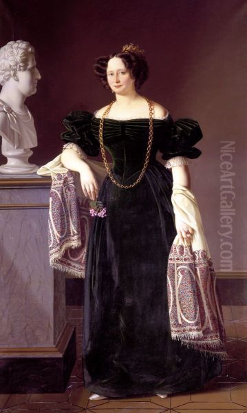 Portrait ofCaroline Amalie of Schleswig-Holstein-Sonderburg-Augustenburg(1796-1881) Oil Painting by Louis Aumont