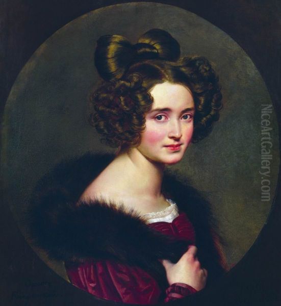 Portrait of O. A. Ryumina (1807-1865) Oil Painting by Orest Kiprensky