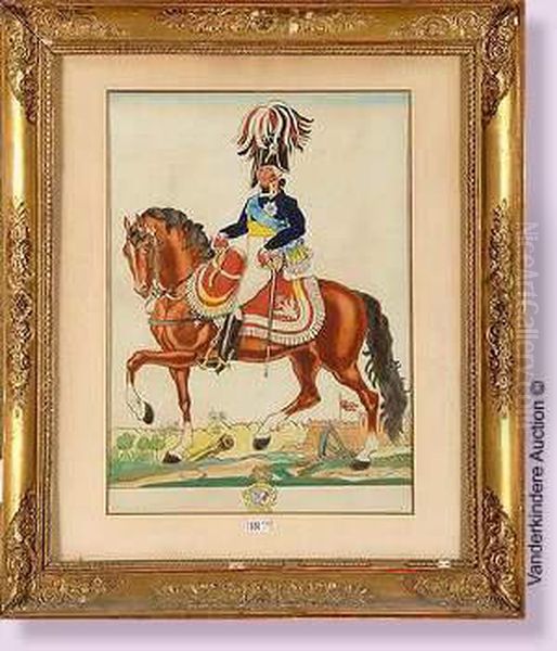 Le General Murat A Cheval Oil Painting by Emmanuel Poire, Dit Caran D'Ache