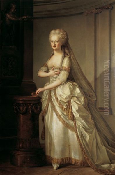 Princess Maria Josepha Hermenegildis of Liechtenstein Oil Painting by Georg Weikert