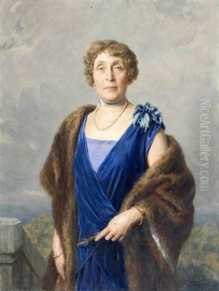 Portrait of Eleonora Lubomirska Oil Painting by Kazimierz Pochwalski