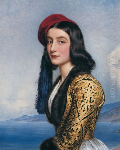 Katerina Rosa Botsaris Oil Painting by Joseph Karl Stieler