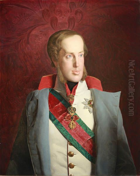 Portrat des Erzherzog Franz Carl von Habsburg-Lothringen (1802-1878) Oil Painting by Ferdinand Georg Waldmuller