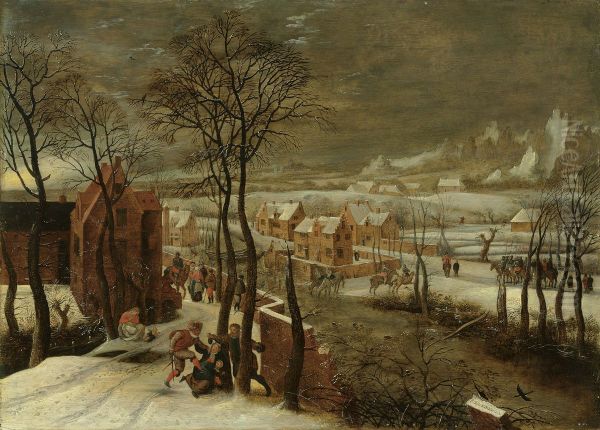 Winter landscape Oil Painting by Pieter Brueghel the Younger