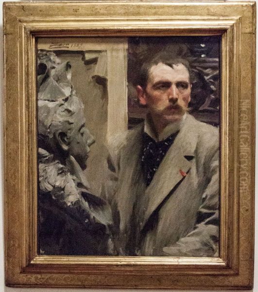 Self-portrait 1889 by Anders Zorn Oil Painting by Anders Zorn