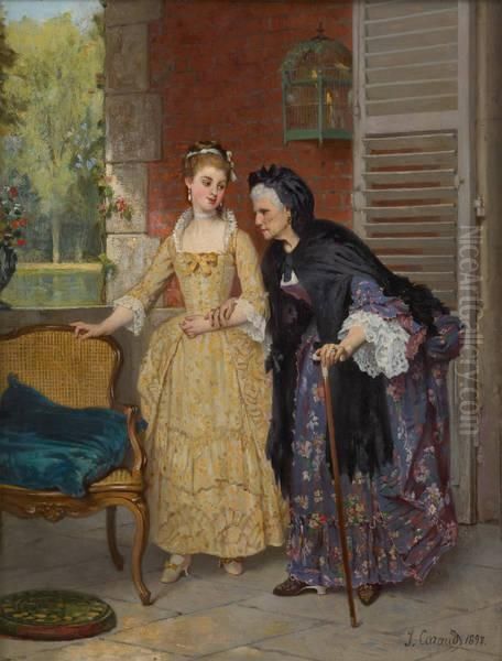 Un Debut De Promenade Oil Painting by Joseph Caraud