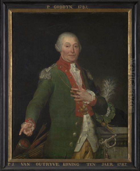 Portrait of P. J. Outryve, King of the Guild of Saint Sebastian of Bruges (1787) Oil Painting by Pieter Goddyn