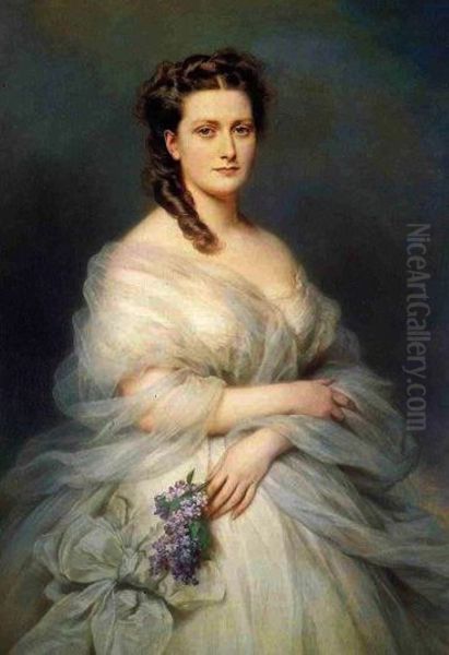 Portrait of Anna Murat, Duchess of Mouchy Oil Painting by Franz Xaver Winterhalter