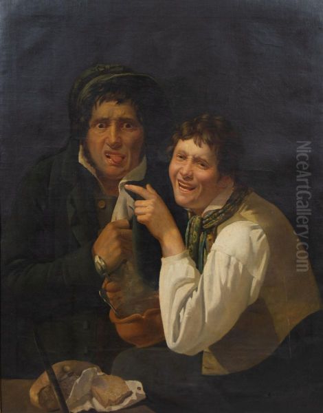 Soup eater Oil Painting by Jozef Geirnaert