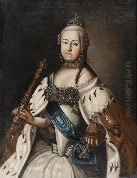 Portrait Of Elizaveta Petrovna Oil Painting by Louis Caravaque