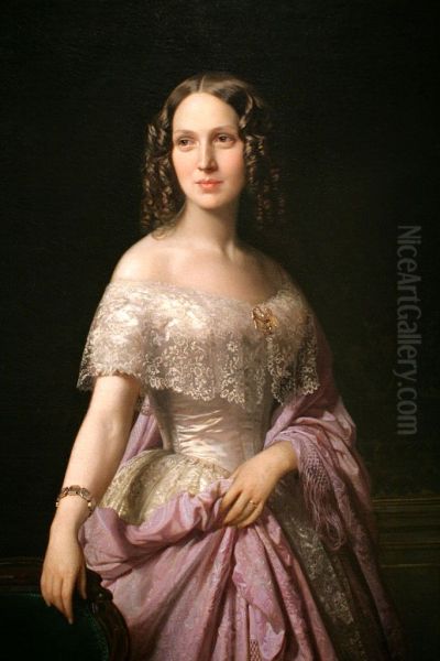 Elizabeth Wethered Barringer Oil Painting by Federico de Madrazo y Kuntz