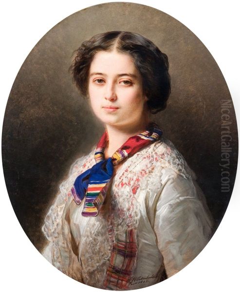 Portrait of Princess Cecylia Lubomirska nee Zamoyska. Oil Painting by Franz Xaver Winterhalter